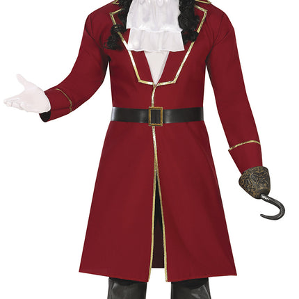 Costume da pirata Bordeaux Rosso Uomo Lungo