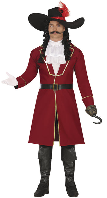 Costume da pirata Bordeaux Rosso Uomo Lungo