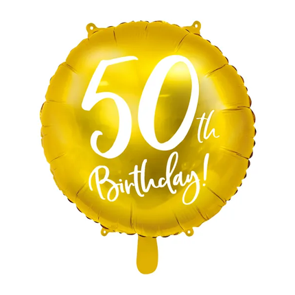 Palloncino ad elio 50° compleanno oro vuoto 45 cm