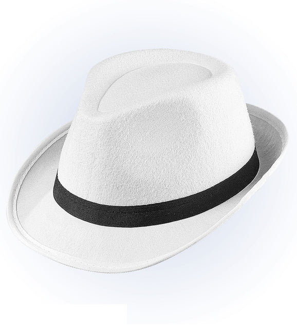 Cappello bianco con fascia nera