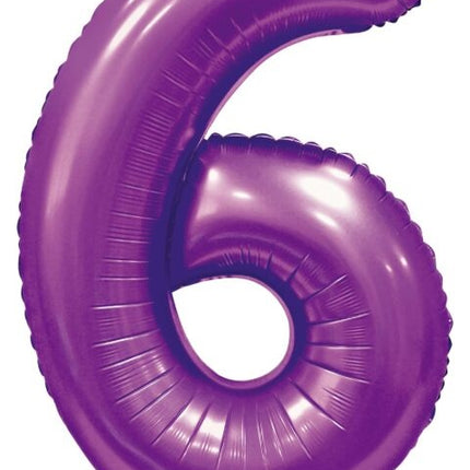 Palloncino viola numero 6 anni lucido 86 cm