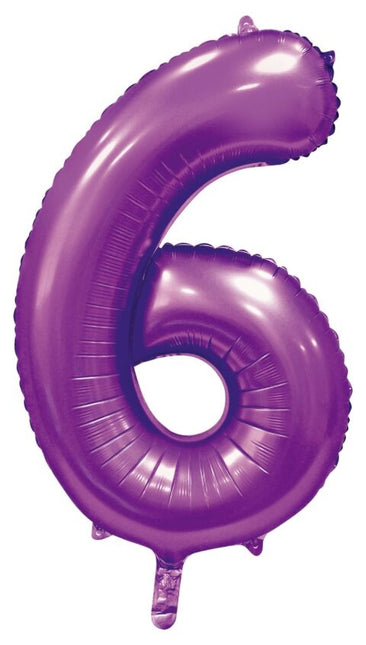 Palloncino viola numero 6 anni lucido 86 cm