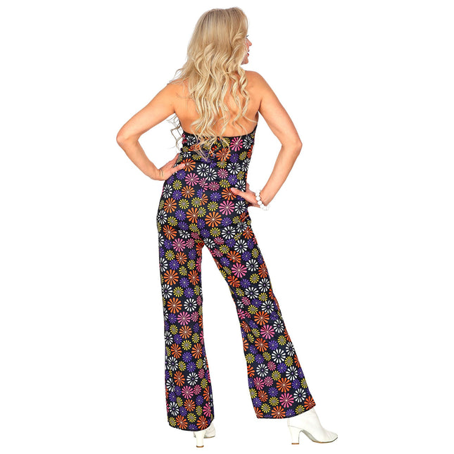 Tuta Disco 70S Colorata Donna Fiori