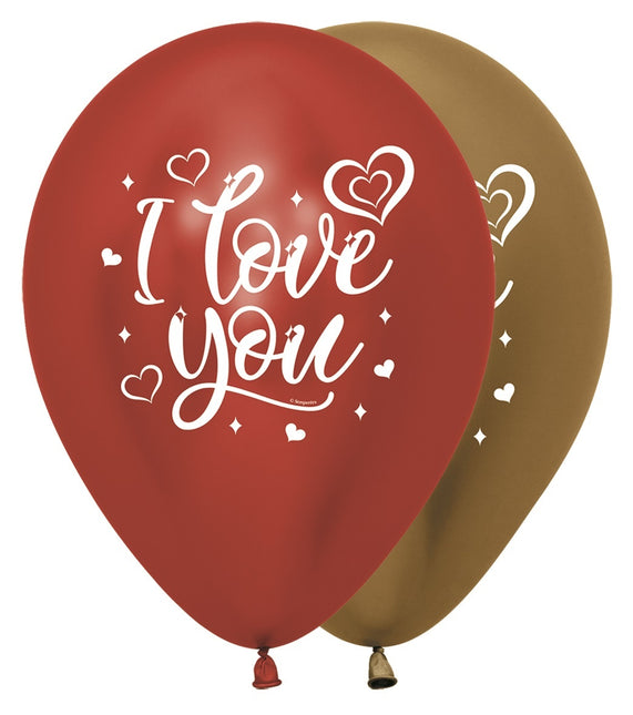 Palloncini I Love You Sparkly Reflex Mix 30cm 25pz