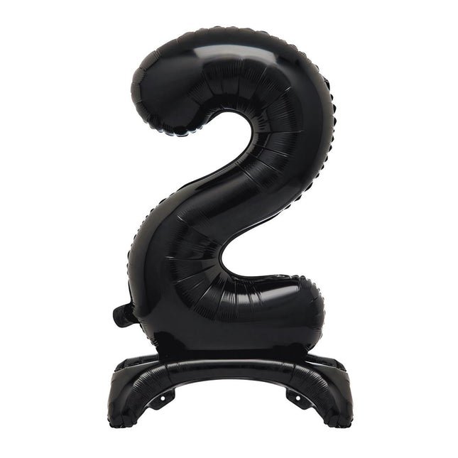 Palloncino nero figura 2 anni con standard 76cm