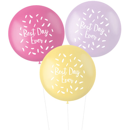 Palloncini Best Day Ever Rosa 80cm 3 pezzi