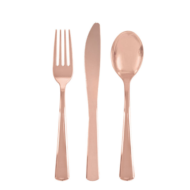 Posate oro rosa 19,7 cm 18 pezzi