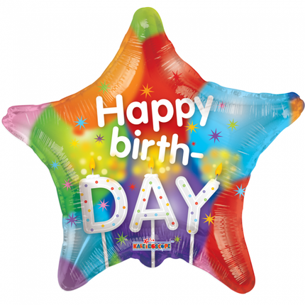 Palloncino ad elio Star Happy Birthday 45cm vuoto