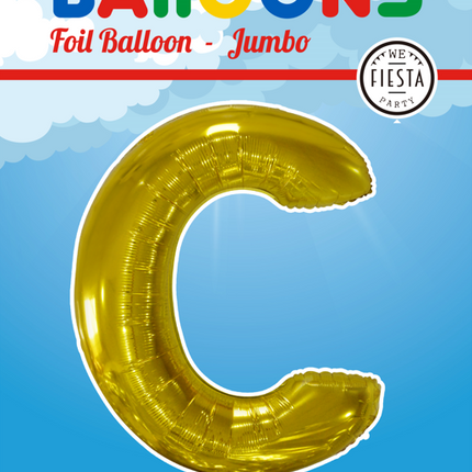 Palloncino in foil Lettera C Oro XL 102cm vuoto