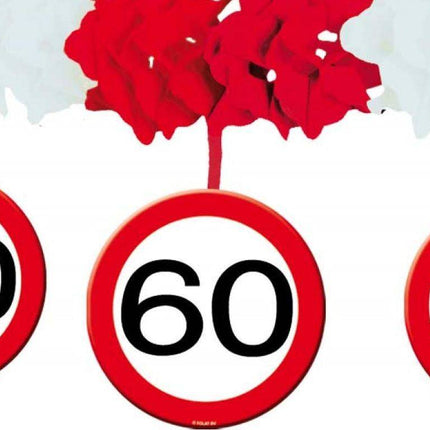 Ghirlanda con pendente 60 Years Traffic Sign 4m