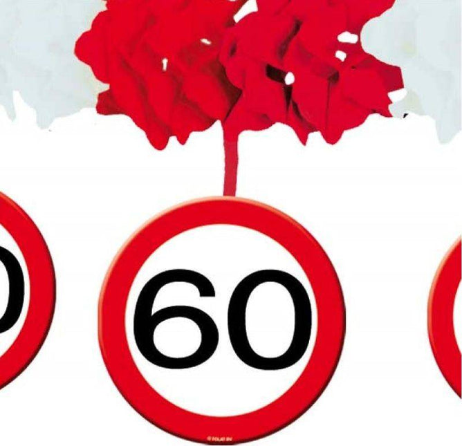 Ghirlanda con pendente 60 Years Traffic Sign 4m