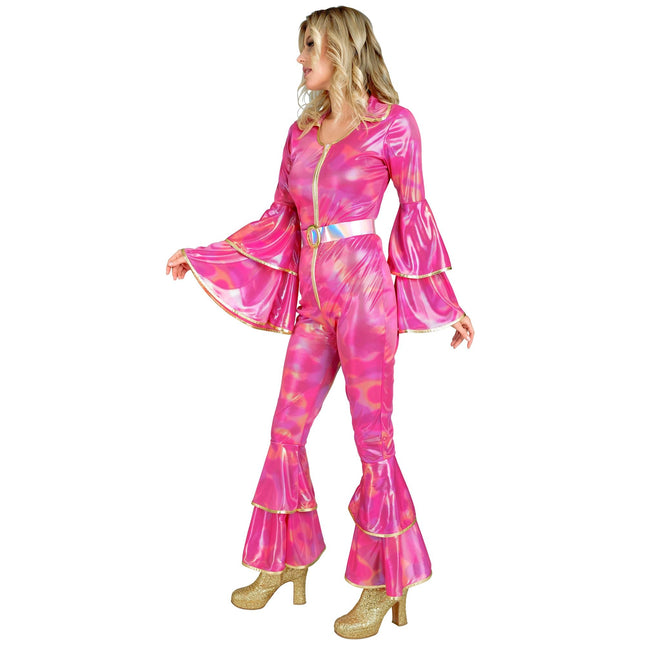 Tuta Disco 70S Rosa Donna