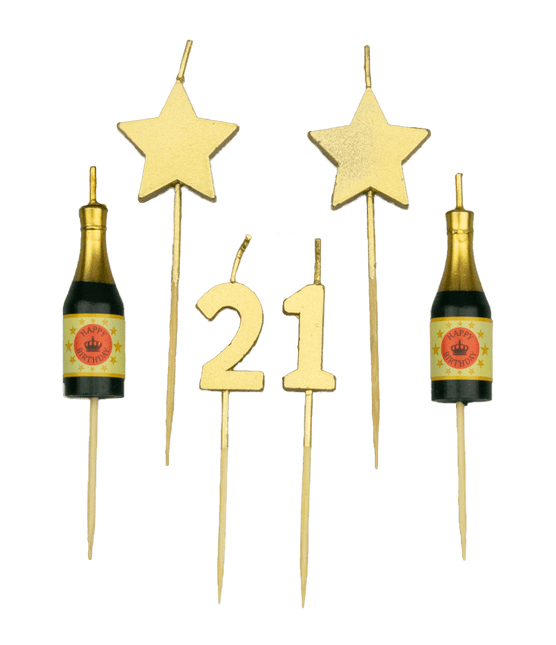 Candele 21 anni Champagne 17,5 cm