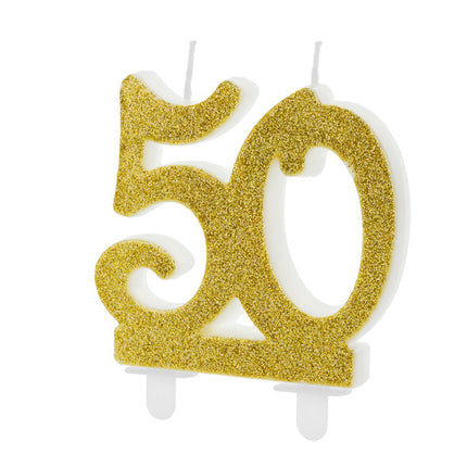 Candela 50 anni oro 7,5 cm