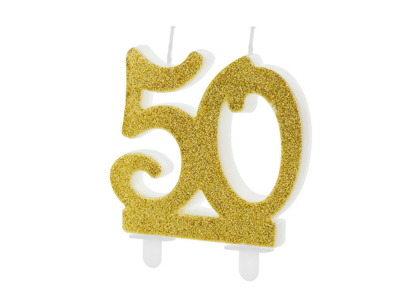 Candela 50 anni oro 7,5 cm