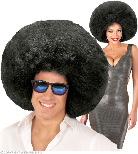 Parrucca nera afro extra large