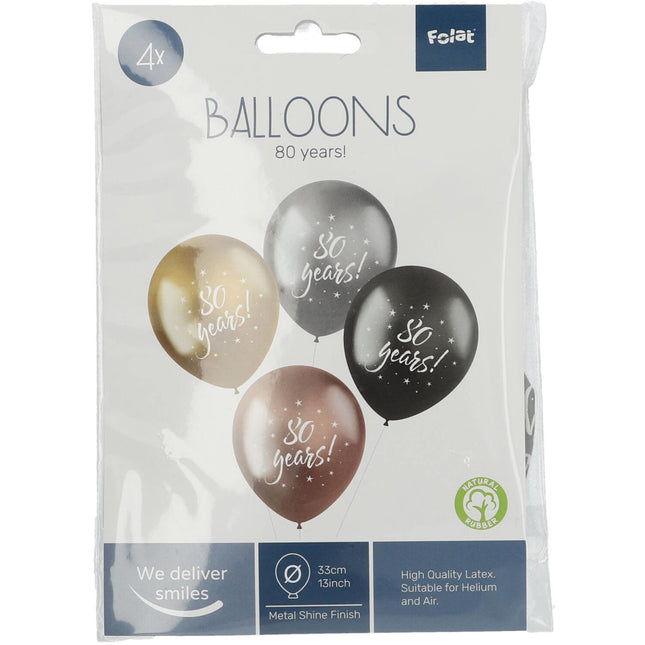 Palloncini 80 anni 33cm 4pz