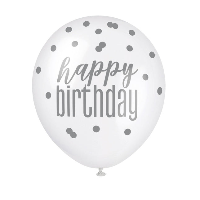 Palloncini di compleanno Happy Birthday Dots 30cm 6pz