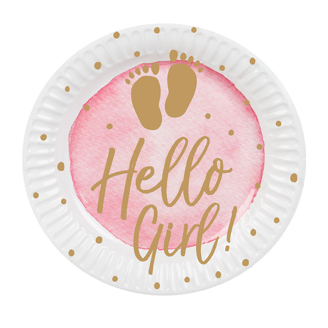 Piatti di carta Hello Girl 23cm 10pz