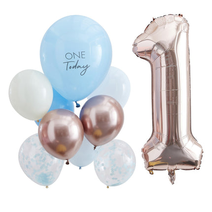 Set di palloncini blu 1 anno 10 pezzi