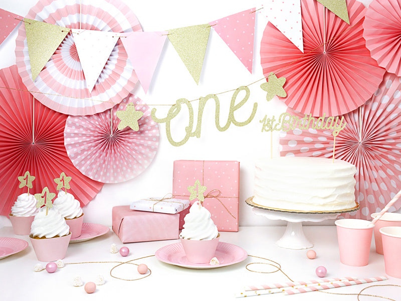 Cake Toppers 1 Anno Oro 6 pezzi