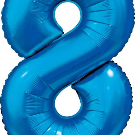 Palloncino figura blu 8 anni lucido 86 cm