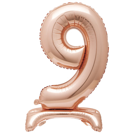 Palloncino in foil Figura 9 Oro Rosa Standard 76 cm