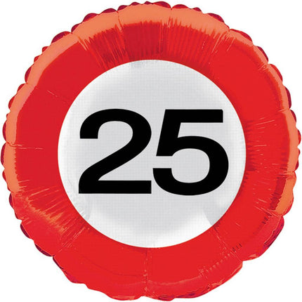 Palloncino ad elio 25 Years Traffic Sign 43cm vuoto