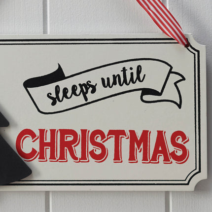 Cartello appeso Sleeps Until Christmas 21,5 cm