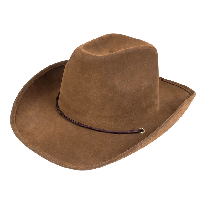 Cappello da cowboy Utah in finta pelle marrone 43cm