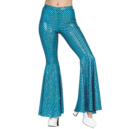 Pantaloni a sirena blu da donna L