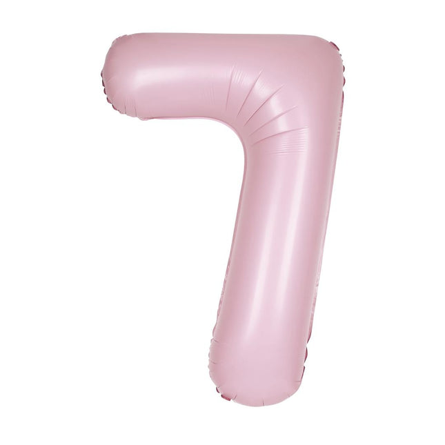 Palloncino rosa a forma di figura 7 anni opaco 86 cm