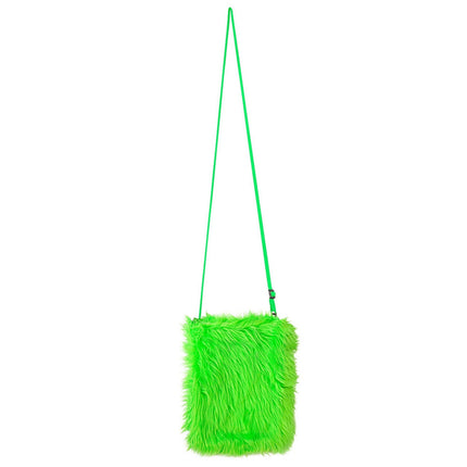 Borsa verde neon in peluche 25 cm