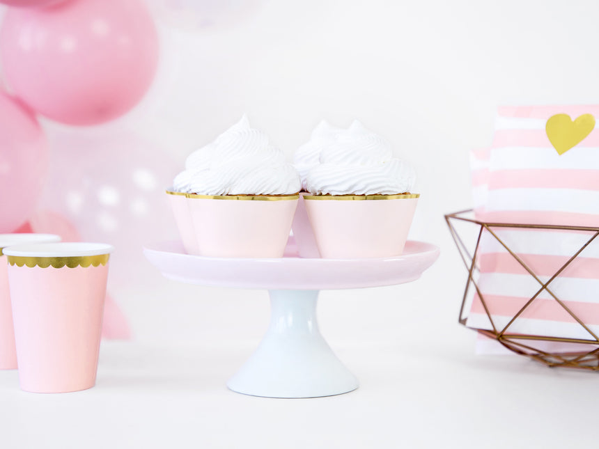 Stampi per cupcake rosa chiaro pastello 7,6 cm 6 pezzi