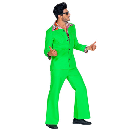 Costume Disco 70S Uomo Verde Neon