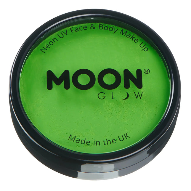 Moon Glow Neon UV Pro Face Paint Verde Intenso 36g