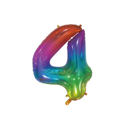 Pallone in foil Figura 4 Arcobaleno Trasparente 66cm