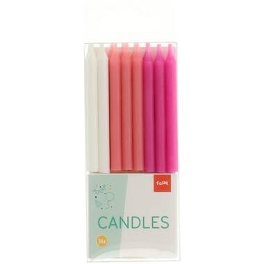 Candele rosa 6cm 16 pezzi