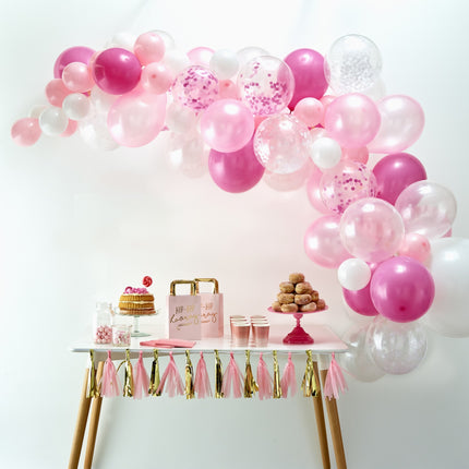 Arco di palloncini rosa fai da te