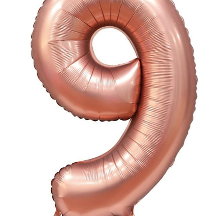 Palloncino a forma di figura in oro rosa 9 anni lucido 86 cm