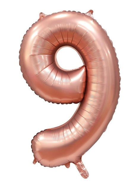 Palloncino a forma di figura in oro rosa 9 anni lucido 86 cm