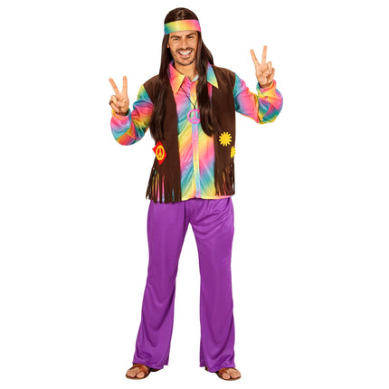 Costume Hippie 60S Uomo Colorato