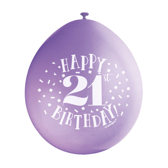 Palloncini Buon Compleanno 21 Anni 28cm 10pz