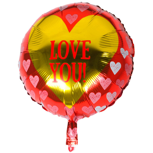 Palloncino a elio Cuore Love You Oro 45 cm vuoto