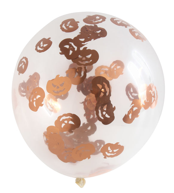 Palloncini coriandoli Halloween Zucca 30cm 4pz.