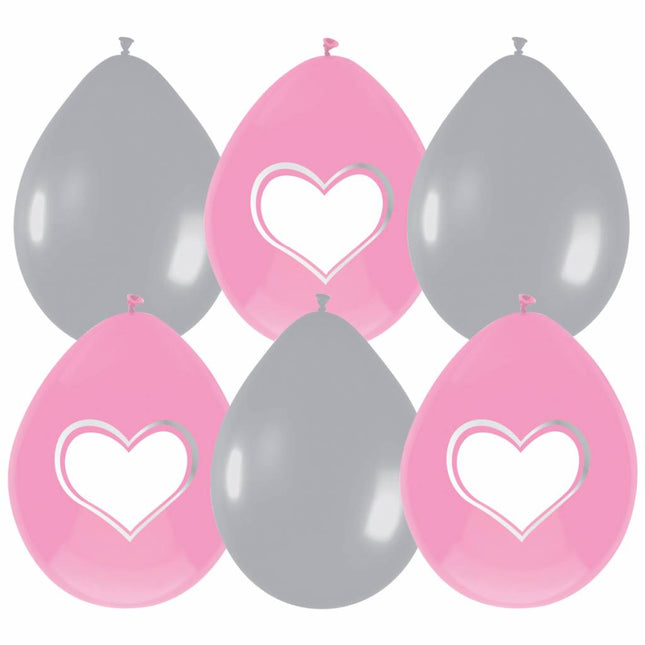 Palloncini nascita ragazza decorazione scrivibile 30cm 6pz