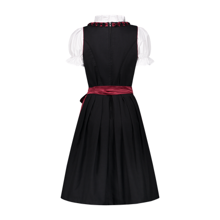 Nero Rosso Abito Dirndl Oktoberfest Donna Bordeaux