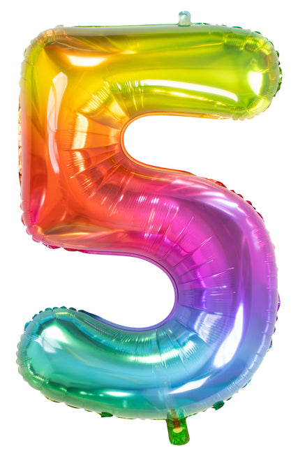 Palloncino Foil Figura 5 Rainbow XL 81cm vuoto