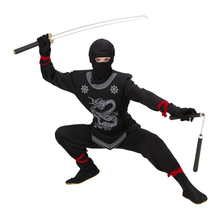 Tuta Ninja Ragazzo Nero Bianco