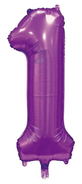 Palloncino numero viola 1 anno lucido 86 cm